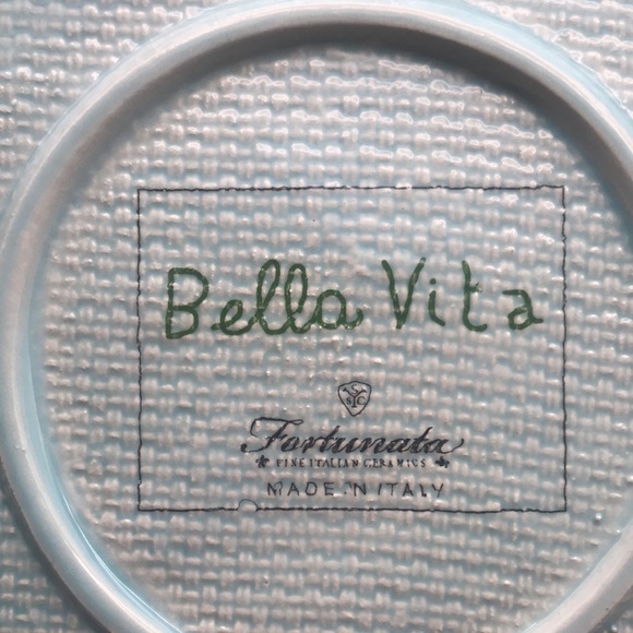 Set/2 Bella Vita Fortunata Blue Floral Ceramic Serving 11" Plates Made in Italy - Picture 3 of 8